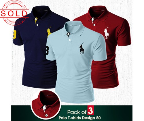 Pack of 3 Polo T-shirts Design 50